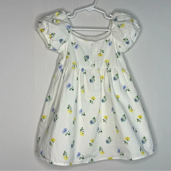 Janie And Jack The Posy Perfect Dress White Floral Seersucker Spring 2T - Picture 5 of 13